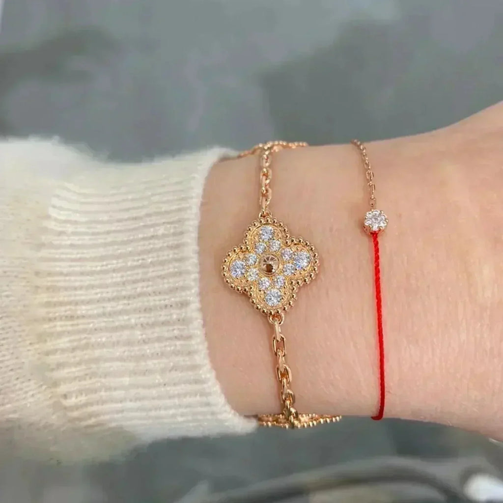 GlowCLOVER 5 MOTIFS  FULL DIAMOND BRACELET