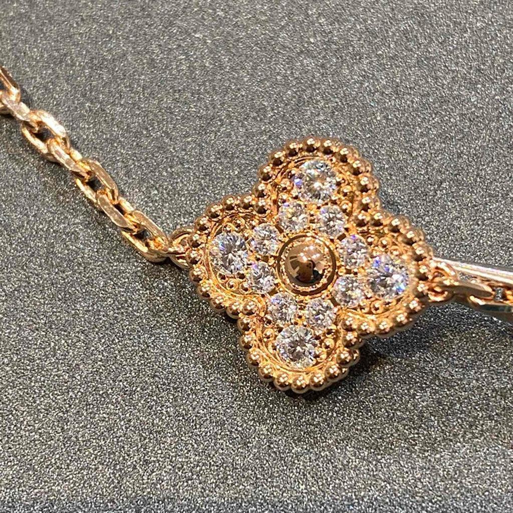 GlowCLOVER 5 MOTIFS  FULL DIAMOND BRACELET