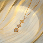 GlowSTAR AND SUN DIAMOND PINK GOLD NECKLACE
