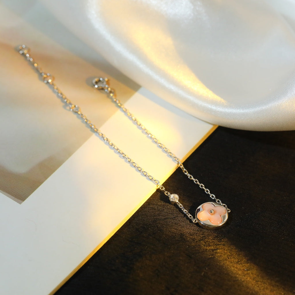 GlowSUN MOTIF PINK MOP SILVER BRACELET