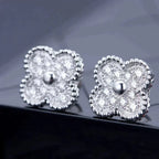 GlowCLOVER 1 MOTIFS DIAMOND STUD EARRINGS SILVER