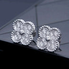 GlowCLOVER 1 MOTIFS DIAMOND STUD EARRINGS SILVER