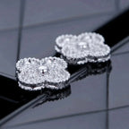 GlowCLOVER 1 MOTIFS DIAMOND STUD EARRINGS SILVER