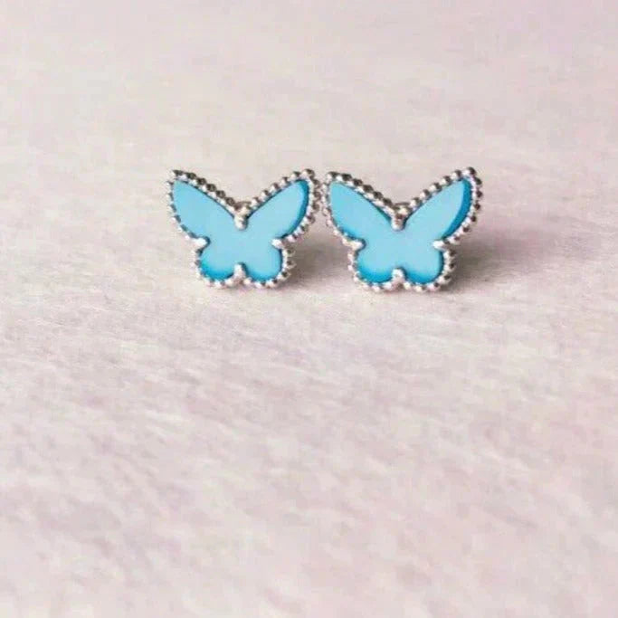 GlowBUTTERFLY TURQUOISE EARRINGS SILVER