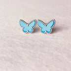 GlowBUTTERFLY TURQUOISE EARRINGS SILVER