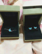 GlowBUTTERFLY TURQUOISE EARRINGS SILVER