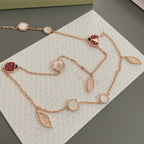 GlowLUCKY SPRING 15 MOTIFS ROSE GOLD NECKLACE