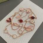 GlowLUCKY SPRING 15 MOTIFS ROSE GOLD NECKLACE