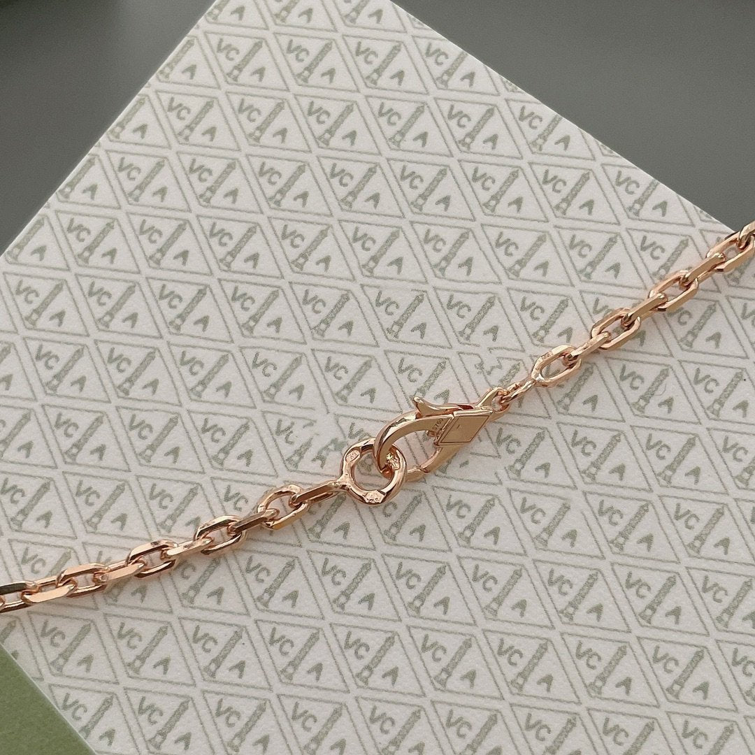 GlowLUCKY SPRING 15 MOTIFS ROSE GOLD NECKLACE