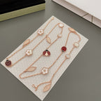 GlowLUCKY SPRING 15 MOTIFS ROSE GOLD NECKLACE