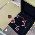 GlowCLOVER 5 MOTIFS SIVLER CARNELIAN BRACELET