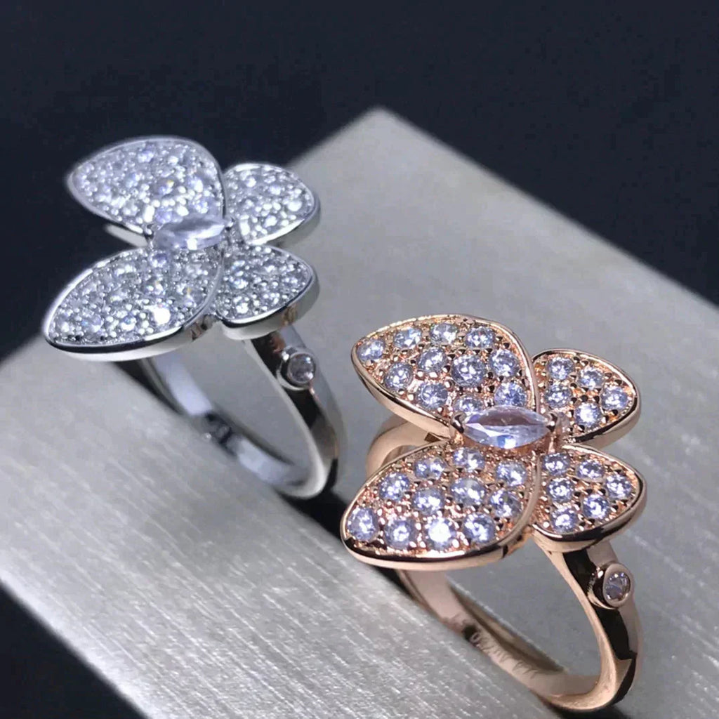 GlowBUTTERFLY PINK GOLD DIAMOND RING