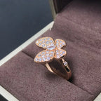 GlowBUTTERFLY PINK GOLD DIAMOND RING