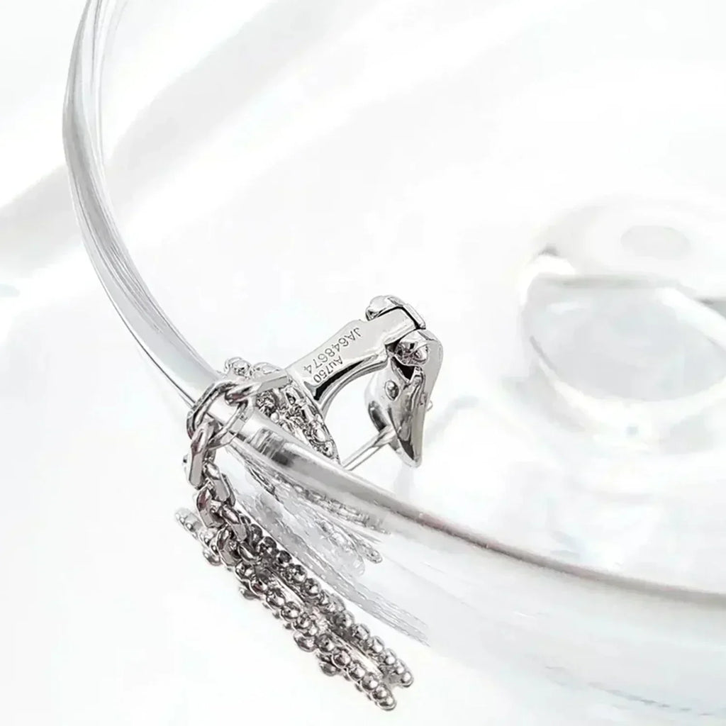 GlowCLOVER 2 MOTIFS  DIAMOND ONYX EARRINGS SILVER