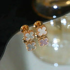 GlowCLOVER MINI 9.5MM WHITE MOP EARRINGS