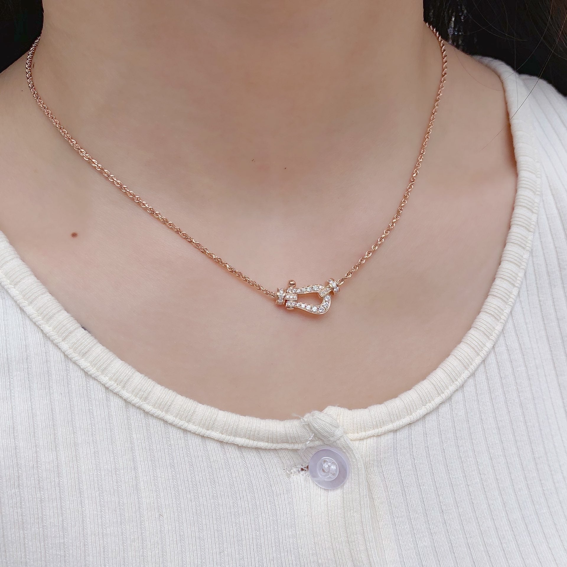 GlowFORCE 10 PINK GOLD DIAMOND NECKLACE