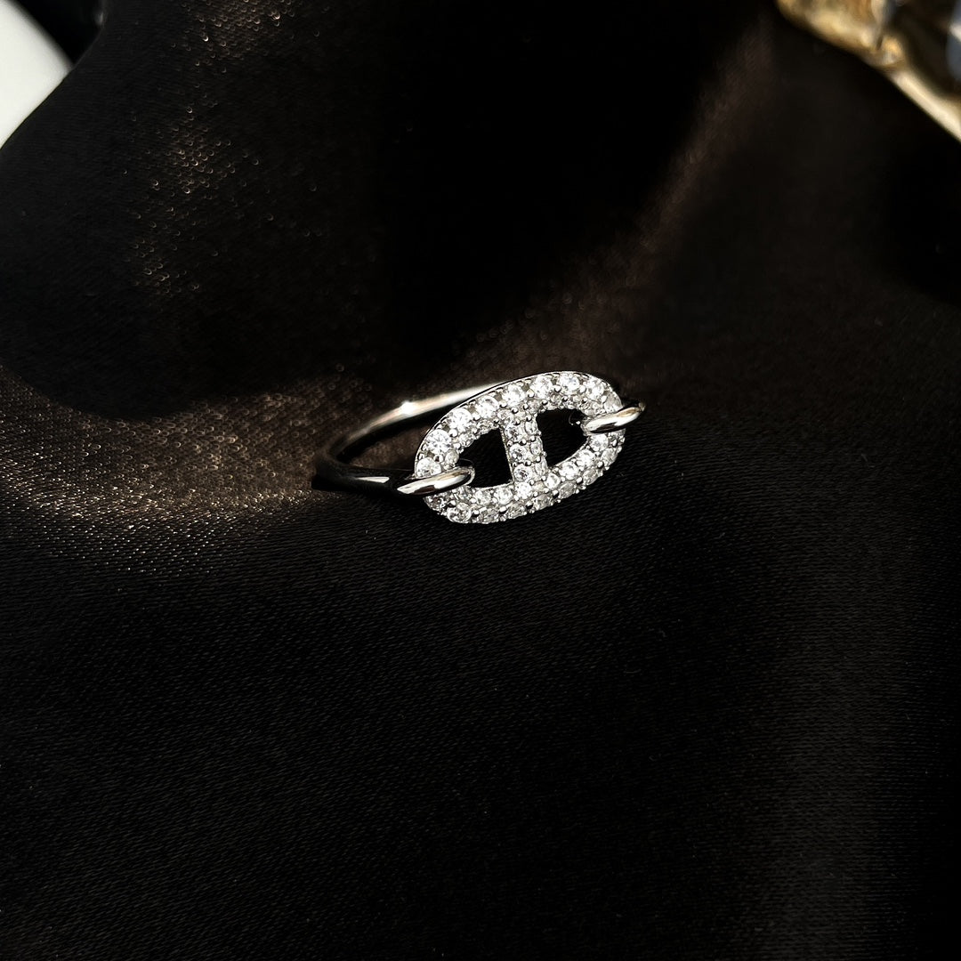 GlowRONDE SMALL SILVER DIAMOND RING