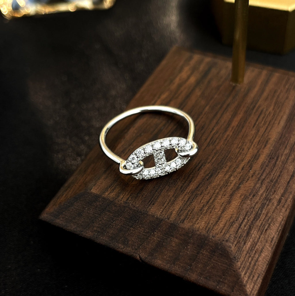 GlowRONDE SMALL SILVER DIAMOND RING