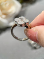 GlowCLOVER SILVER MOP DIAMOND RING