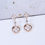 GlowSTAR AND SUN PINK GOLD MOP DROP EARRINGS