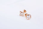 GlowSTAR AND SUN PINK GOLD MOP STUD EARRINGS