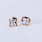 GlowSTAR AND SUN PINK GOLD MOP STUD EARRINGS