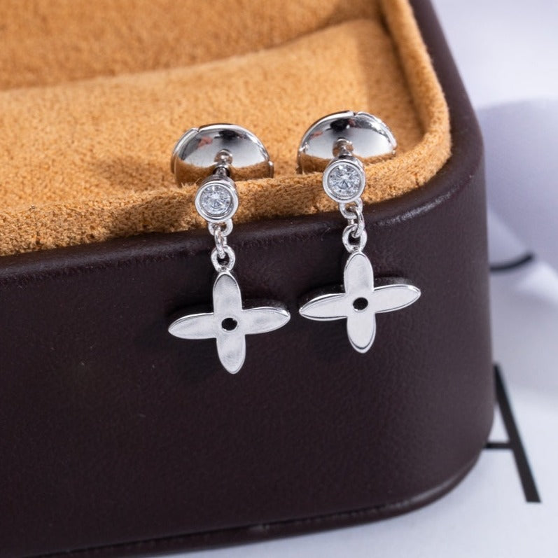 GlowVIDYLLE SILVER DIAMOND MINI DROP EARRINGS