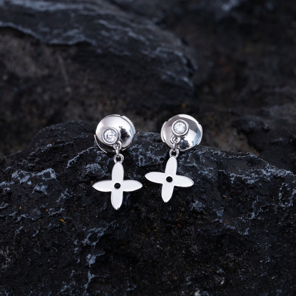 GlowVIDYLLE SILVER DIAMOND MINI DROP EARRINGS