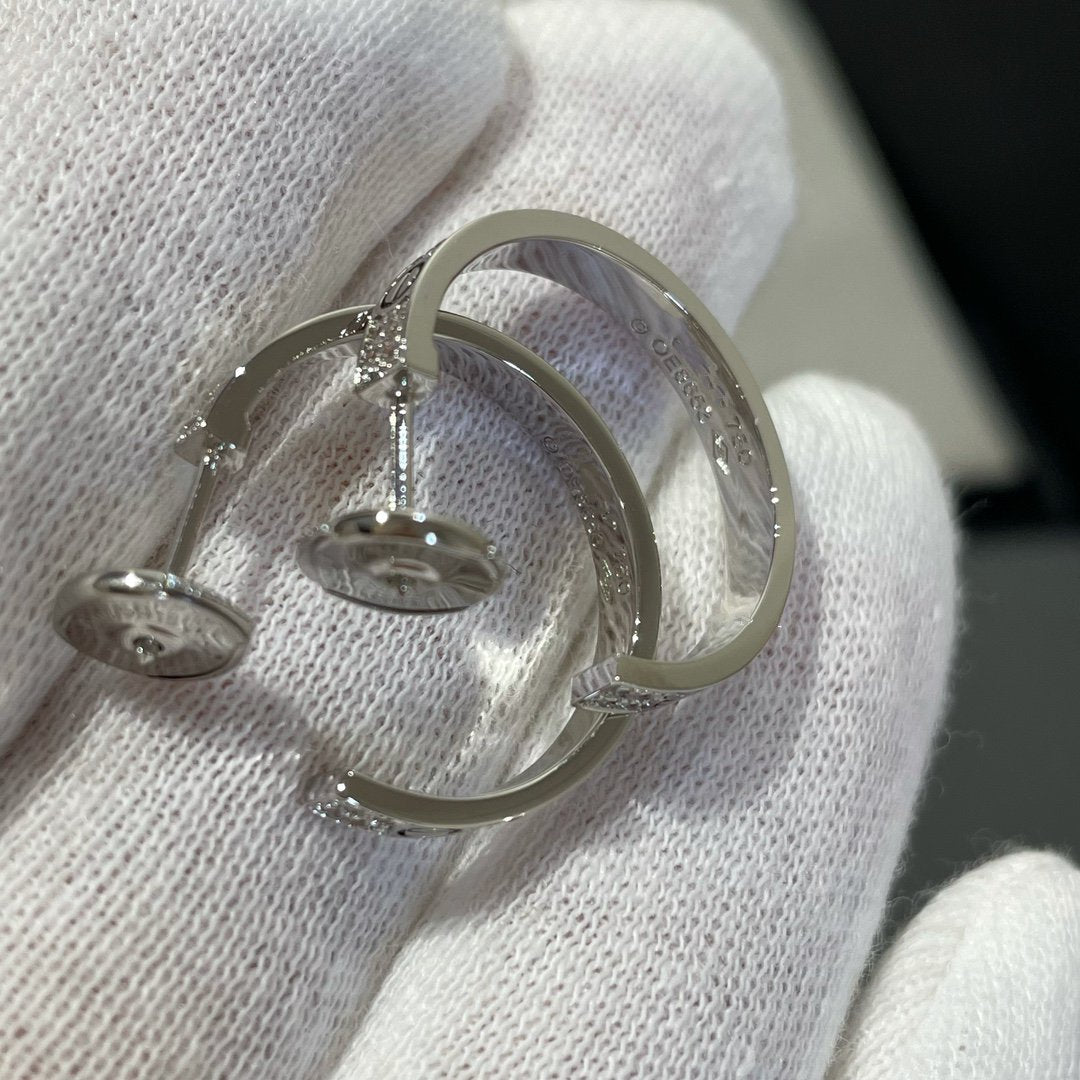 GlowLOVE DIAMOND SILVER HOOP EARRINGS