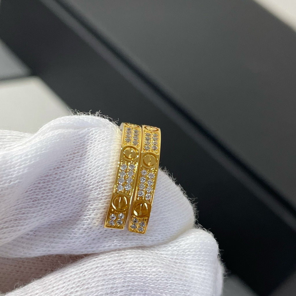 GlowLOVE DIAMOND GOLD HOOP EARRINGS