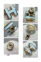 GlowPOP H SKY BLUE STUD EARRINGS