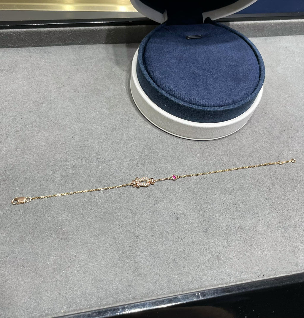 GlowFORCE 10 DIAMOND CHAIN LINK PINK GOLD BRACELET