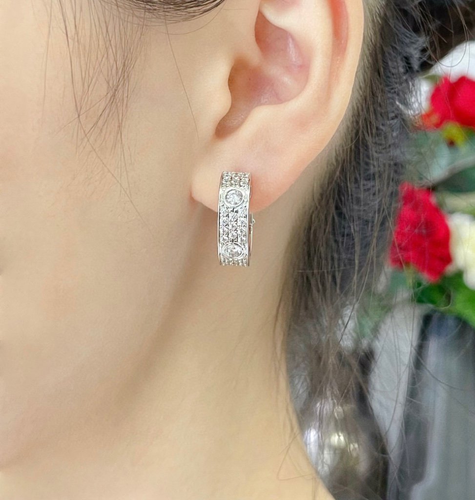 GlowLOVE 5.5MM DIAMOND PAVED EARRINGS