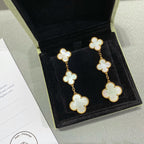 GlowCLOVER MOP 3 MOTIFS GOLD EARRINGS