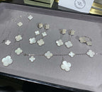 GlowCLOVER 5 MOTIF WHITE MOP SILVER BRACELET