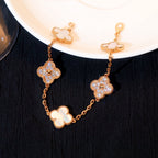 GlowCLOVER BRACELET 5 MOTIF WHITE MOP DIAMOND