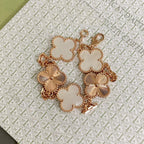 GlowCLOVER BRACELET 5 MOTIF WHITE MOP PINK GOLD