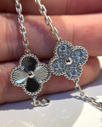 GlowCLOVER 5 MOTIF SILVER DIAMOND BRACELET