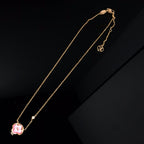 GlowCOLOR BLOSSOM PINK MOP SUN GOLD NECKLACE