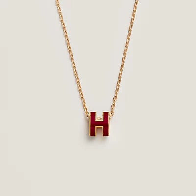 GlowHM CLIC RED ENAMEL GOLD NECKLACE