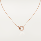GlowLOVE 7.6MM NECKLACE ROSE GOLD AND SILVER  FULL DIAMOND