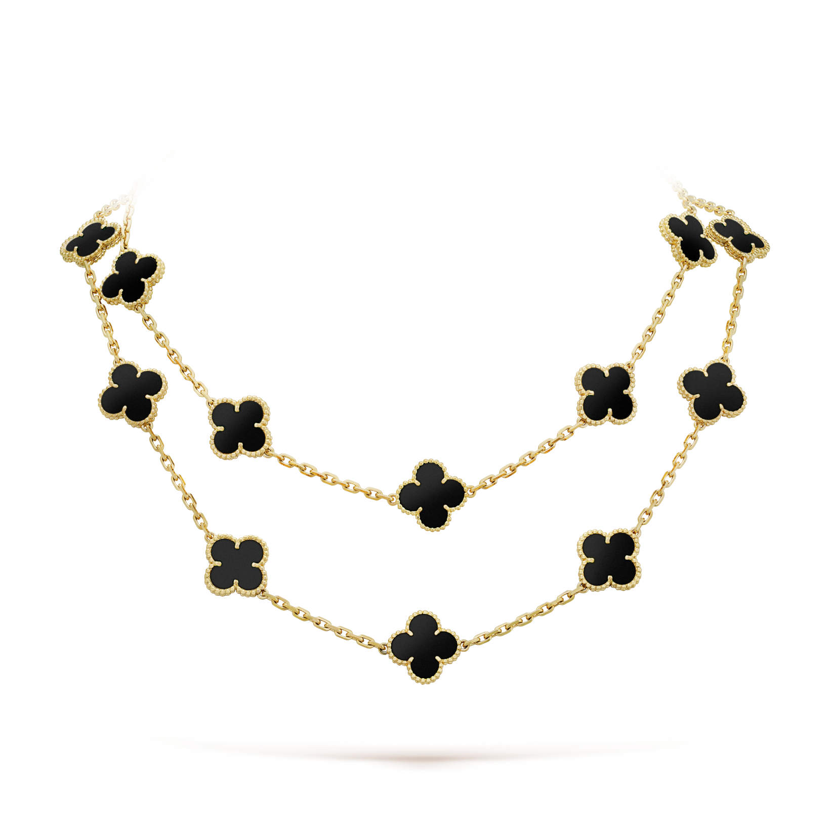 GlowCLOVER 20 MOTIFS ONYX NECKLACE