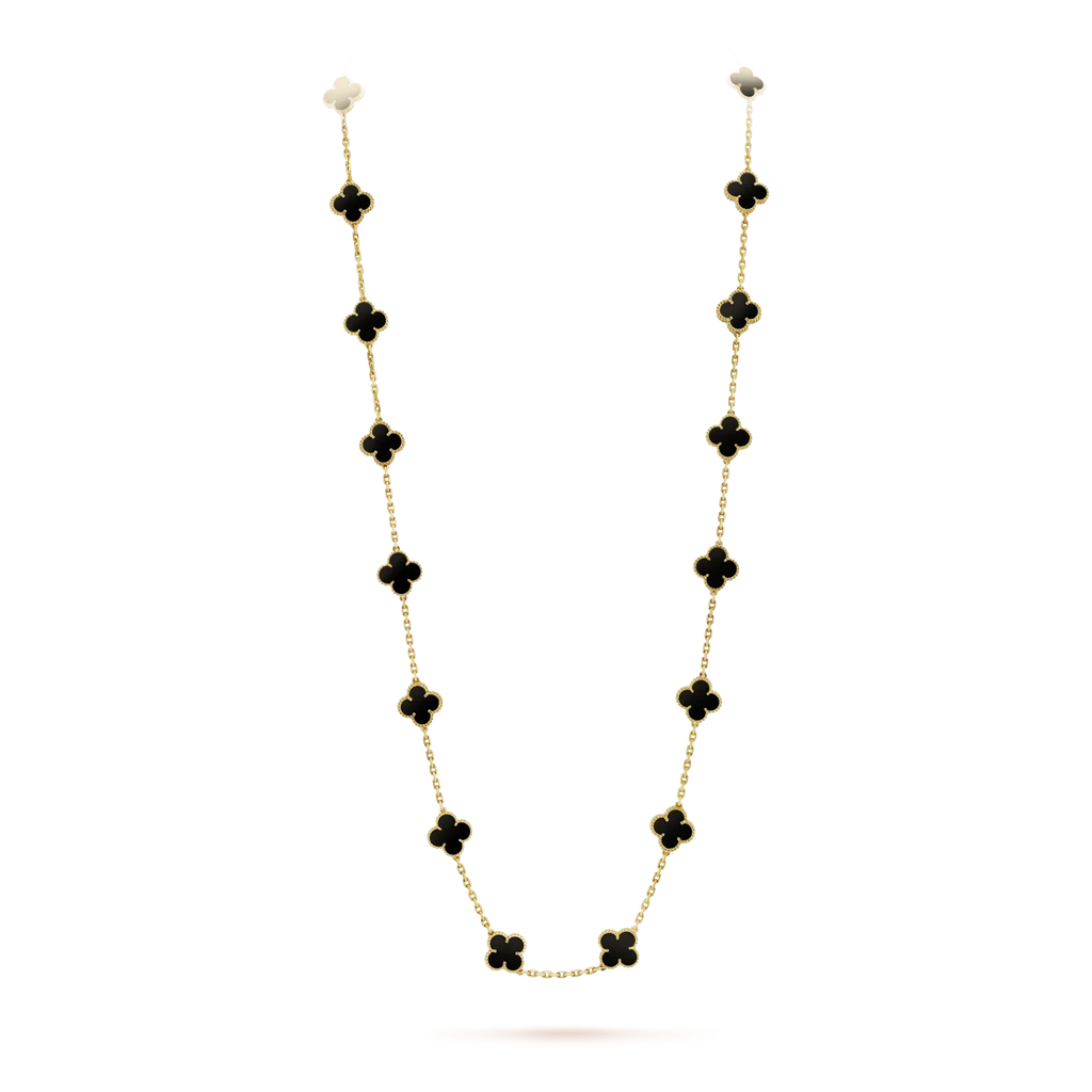 GlowCLOVER 20 MOTIFS ONYX NECKLACE