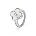 GlowCLOVER SILVER MOP DIAMOND RING