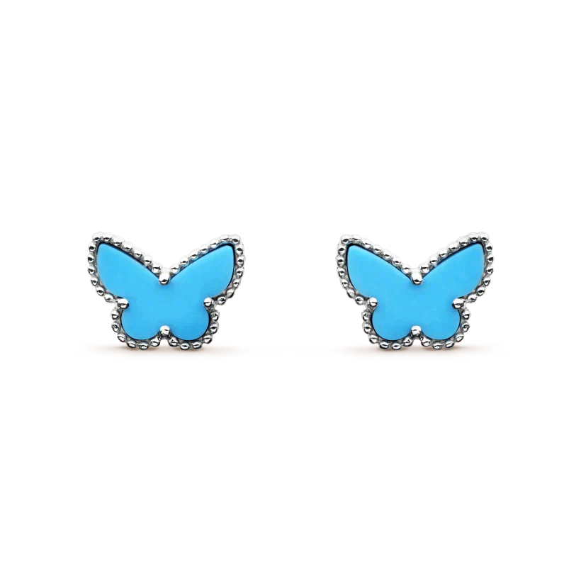 GlowBUTTERFLY TURQUOISE EARRINGS SILVER