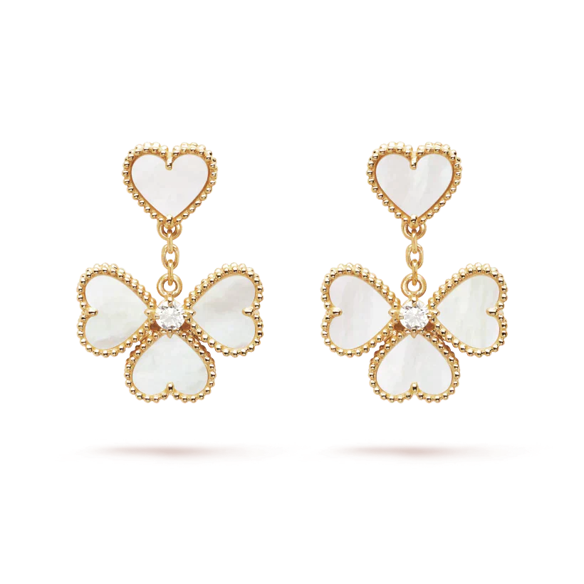 GlowCLOVER SWEET WHITE MOP EARRINGS