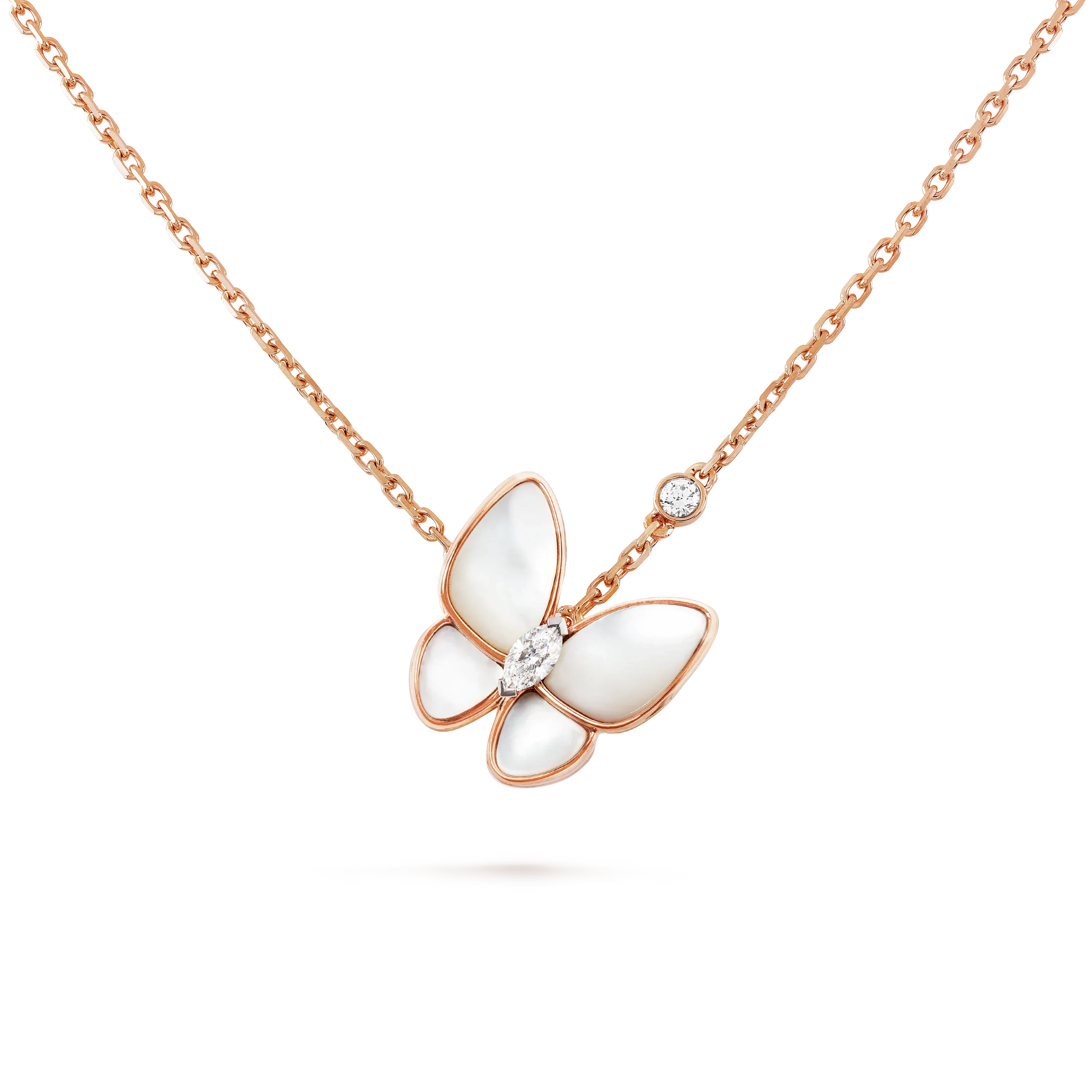 GlowBUTTERFLY MOP DIAMOND NECKLACE