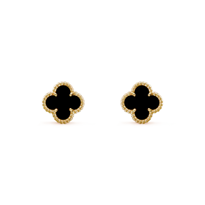 GlowCLOVER MINI 9.5MM BLACK MOP EARRINGS