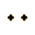 GlowCLOVER MINI 9.5MM BLACK MOP EARRINGS