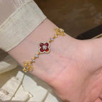 GlowCLOVER 5 MOTIF PINK BLUE RED WHITE BRACELET